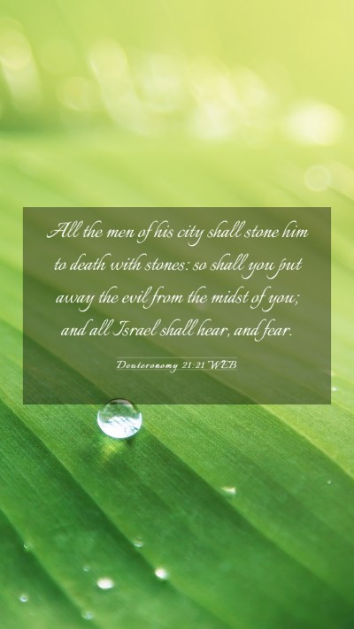 Picture 03 - Deuteronomy 21:21 WEB Mobile Phone Wallpaper - All the men of his city shall stone him to death - Mobile Bible Verse Wallpaper