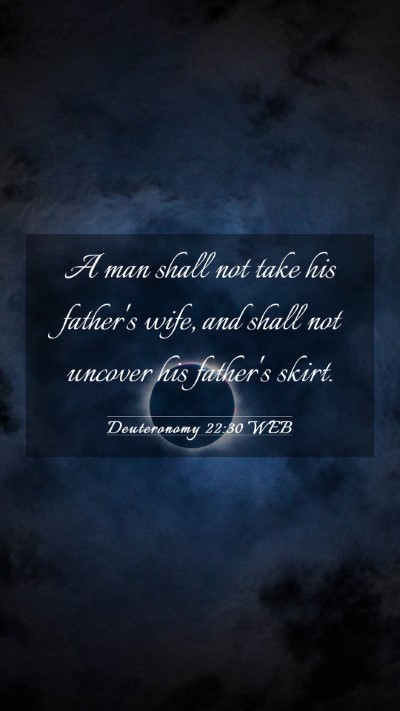 Picture 03 - Deuteronomy 22:30 WEB Mobile Phone Wallpaper - A man shall not take his father's wife, and shall - Mobile Bible Verse Wallpaper