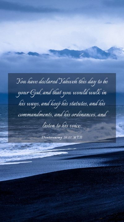 Picture 03 - Deuteronomy 26:17 WEB Mobile Phone Wallpaper - You have declared Yahweh this day to be your God, - Mobile Bible Verse Wallpaper