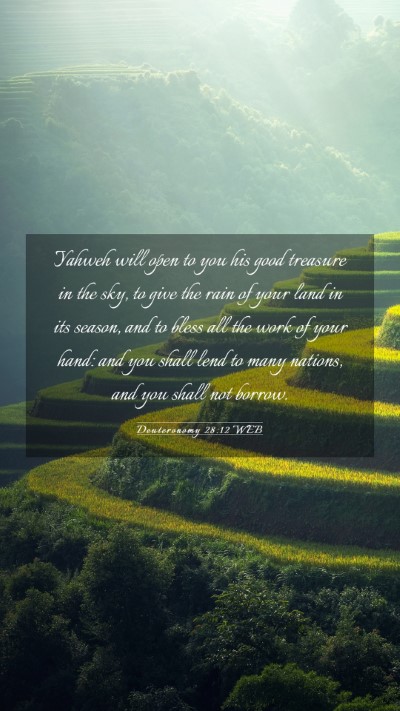 Picture 03 - Deuteronomy 28:12 WEB Mobile Phone Wallpaper - Yahweh will open to you his good treasure in the - Mobile Bible Verse Wallpaper