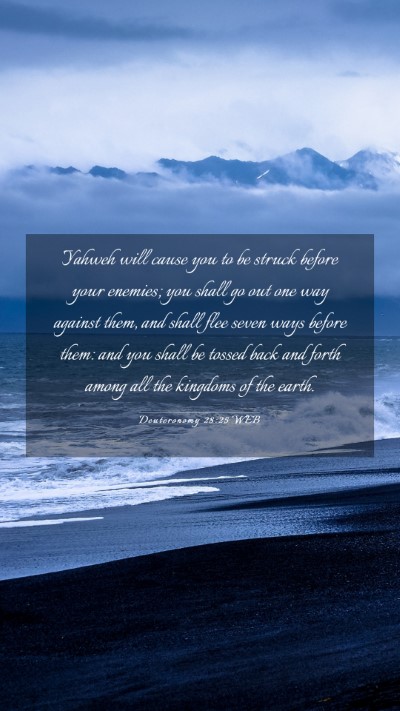 Picture 03 - Deuteronomy 28:25 WEB Mobile Phone Wallpaper - Yahweh will cause you to be struck before your - Mobile Bible Verse Wallpaper