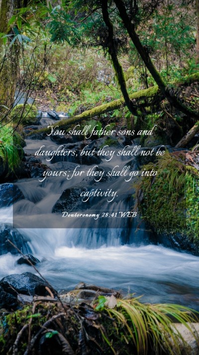 Picture 03 - Deuteronomy 28:41 WEB Mobile Phone Wallpaper - You shall father sons and daughters, but they - Mobile Bible Verse Wallpaper