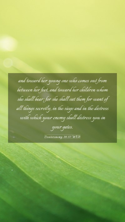 Picture 03 - Deuteronomy 28:57 WEB Mobile Phone Wallpaper - and toward her young one who comes out from - Mobile Bible Verse Wallpaper