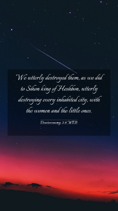 Picture 03 - Deuteronomy 3:6 WEB Mobile Phone Wallpaper - We utterly destroyed them, as we did to Sihon - Mobile Bible Verse Wallpaper