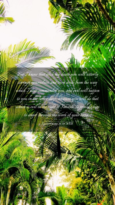Picture 03 - Deuteronomy 31:29 WEB Mobile Phone Wallpaper - For I know that after my death you will utterly - Mobile Bible Verse Wallpaper
