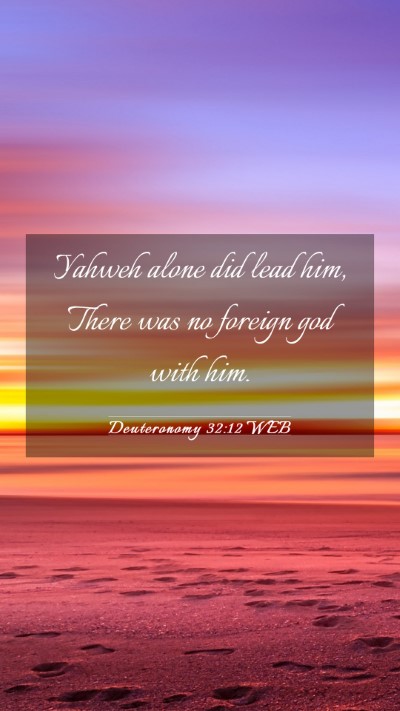 Picture 03 - Deuteronomy 32:12 WEB Mobile Phone Wallpaper - Yahweh alone did lead him, There was no foreign - Mobile Bible Verse Wallpaper