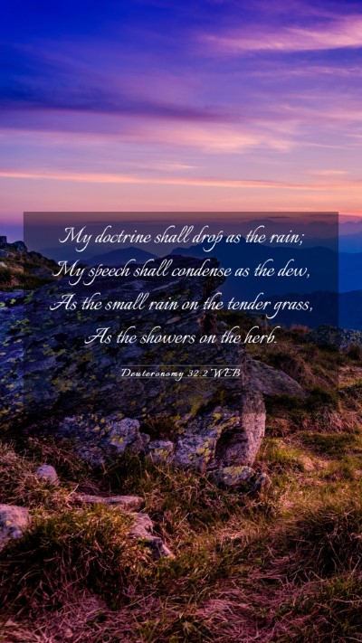 Picture 03 - Deuteronomy 32:2 WEB Mobile Phone Wallpaper - My doctrine shall drop as the rain; My speech - Mobile Bible Verse Wallpaper
