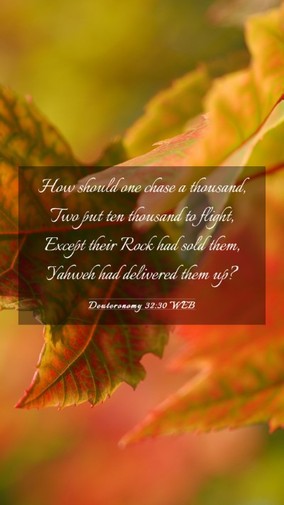 Picture 03 - Deuteronomy 32:30 WEB Mobile Phone Wallpaper - How should one chase a thousand, Two put ten - Mobile Bible Verse Wallpaper