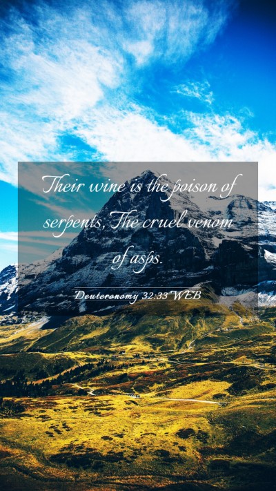 Picture 03 - Deuteronomy 32:33 WEB Mobile Phone Wallpaper - Their wine is the poison of serpents, The cruel - Mobile Bible Verse Wallpaper