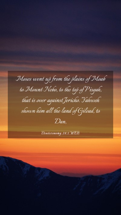 Picture 03 - Deuteronomy 34:1 WEB Mobile Phone Wallpaper - Moses went up from the plains of Moab to Mount - Mobile Bible Verse Wallpaper
