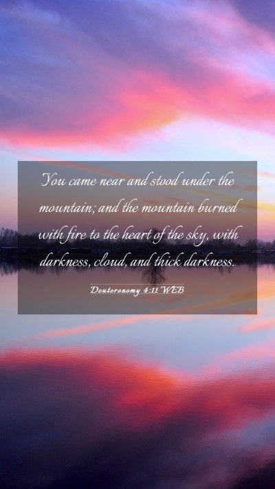 Picture 03 - Deuteronomy 4:11 WEB Mobile Phone Wallpaper - You came near and stood under the mountain; and - Mobile Bible Verse Wallpaper
