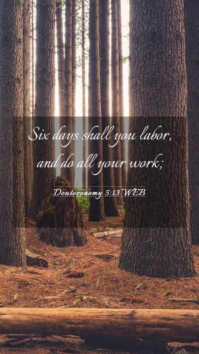 Picture 03 - Deuteronomy 5:13 WEB Mobile Phone Wallpaper - Six days shall you labor, and do all your - Mobile Bible Verse Wallpaper