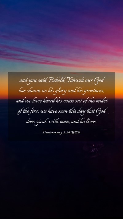 Picture 03 - Deuteronomy 5:24 WEB Mobile Phone Wallpaper - and you said, Behold, Yahweh our God has shown us - Mobile Bible Verse Wallpaper
