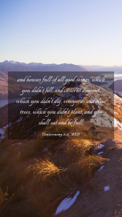 Picture 03 - Deuteronomy 6:11 WEB Mobile Phone Wallpaper - and houses full of all good things, which you - Mobile Bible Verse Wallpaper