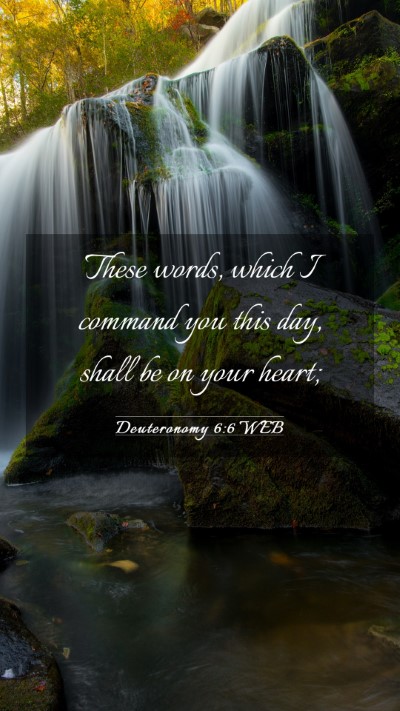 Picture 03 - Deuteronomy 6:6 WEB Mobile Phone Wallpaper - These words, which I command you this day, shall - Mobile Bible Verse Wallpaper