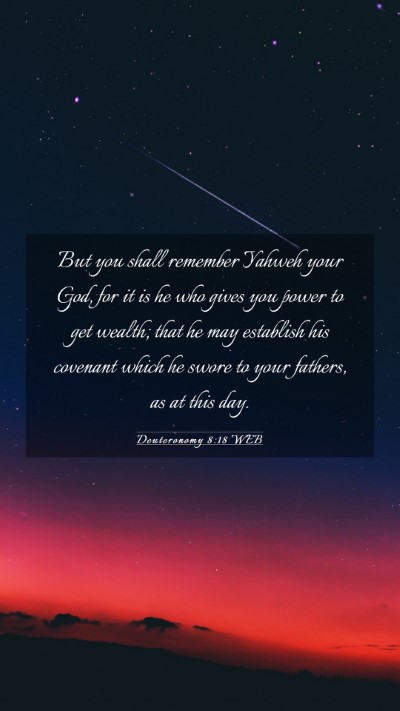 Picture 03 - Deuteronomy 8:18 WEB Mobile Phone Wallpaper - But you shall remember Yahweh your God, for it is - Mobile Bible Verse Wallpaper
