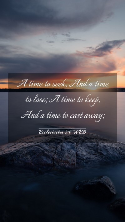 Picture 03 - Ecclesiastes 3:6 WEB Mobile Phone Wallpaper - A time to seek, And a time to lose; A time to - Mobile Bible Verse Wallpaper
