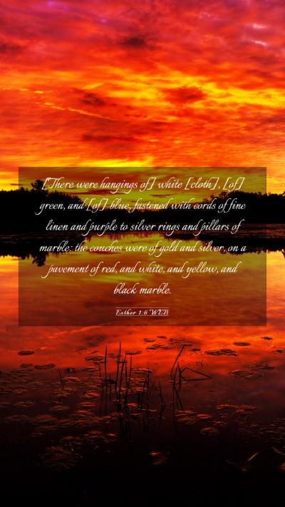 Picture 03 - Esther 1:6 WEB Mobile Phone Wallpaper - [There were hangings of] white [cloth], [of] - Mobile Bible Verse Wallpaper