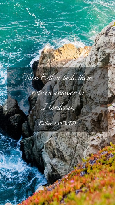 Picture 03 - Esther 4:15 WEB Mobile Phone Wallpaper - Then Esther bade them return answer to - Mobile Bible Verse Wallpaper