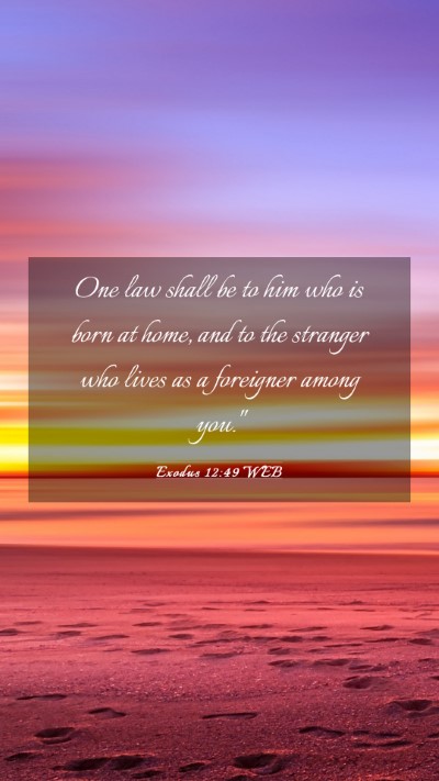 Picture 03 - Exodus 12:49 WEB Mobile Phone Wallpaper - One law shall be to him who is born at home, and - Mobile Bible Verse Wallpaper