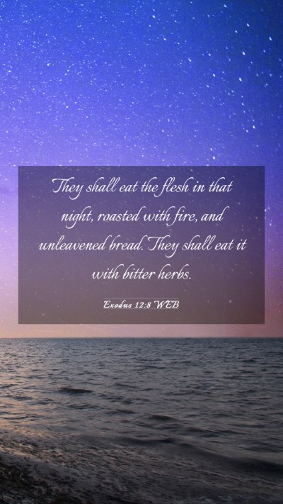 Picture 03 - Exodus 12:8 WEB Mobile Phone Wallpaper - They shall eat the flesh in that night, roasted - Mobile Bible Verse Wallpaper