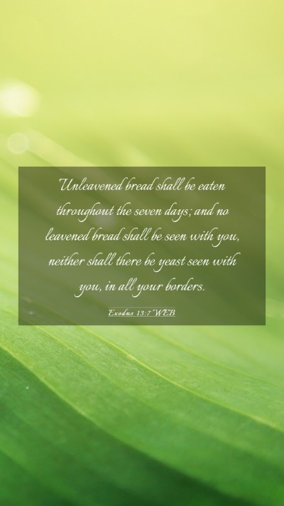 Picture 03 - Exodus 13:7 WEB Mobile Phone Wallpaper - Unleavened bread shall be eaten throughout the - Mobile Bible Verse Wallpaper