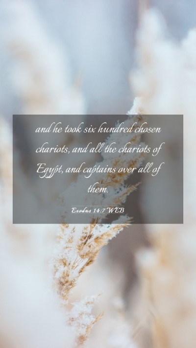 Picture 03 - Exodus 14:7 WEB Mobile Phone Wallpaper - and he took six hundred chosen chariots, and all - Mobile Bible Verse Wallpaper