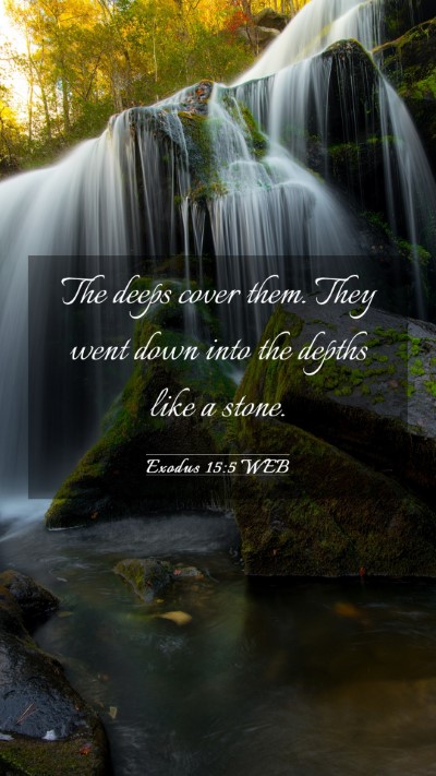 Picture 03 - Exodus 15:5 WEB Mobile Phone Wallpaper - The deeps cover them. They went down into the - Mobile Bible Verse Wallpaper