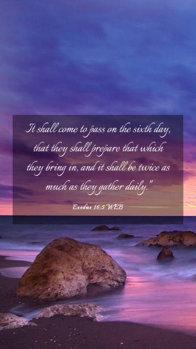 Picture 03 - Exodus 16:5 WEB Mobile Phone Wallpaper - It shall come to pass on the sixth day, that they - Mobile Bible Verse Wallpaper