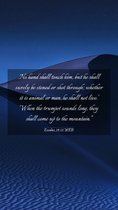 Picture 03 - Exodus 19:13 WEB Mobile Phone Wallpaper - No hand shall touch him, but he shall surely be - Mobile Bible Verse Wallpaper