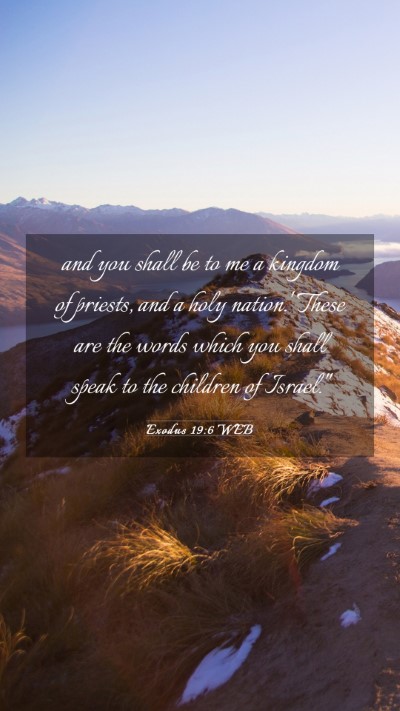 Picture 03 - Exodus 19:6 WEB Mobile Phone Wallpaper - and you shall be to me a kingdom of priests, and - Mobile Bible Verse Wallpaper