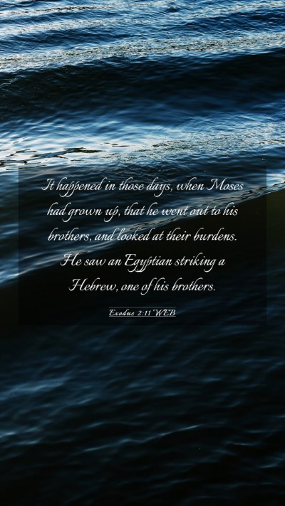 Picture 03 - Exodus 2:11 WEB Mobile Phone Wallpaper - It happened in those days, when Moses had grown - Mobile Bible Verse Wallpaper