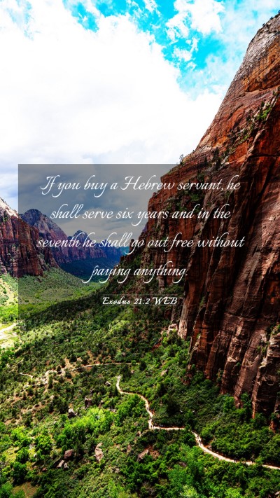 Picture 03 - Exodus 21:2 WEB Mobile Phone Wallpaper - If you buy a Hebrew servant, he shall serve six - Mobile Bible Verse Wallpaper
