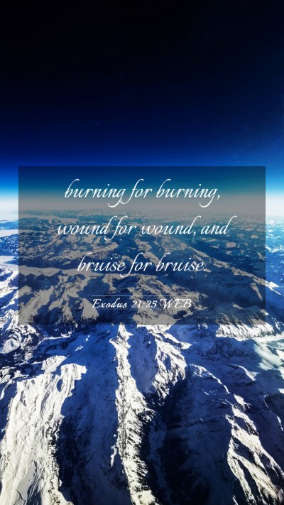 Picture 03 - Exodus 21:25 WEB Mobile Phone Wallpaper - burning for burning, wound for wound, and bruise - Mobile Bible Verse Wallpaper