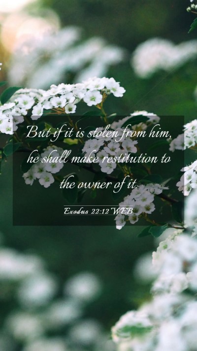 Picture 03 - Exodus 22:12 WEB Mobile Phone Wallpaper - But if it is stolen from him, he shall make - Mobile Bible Verse Wallpaper