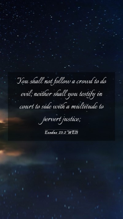 Picture 03 - Exodus 23:2 WEB Mobile Phone Wallpaper - You shall not follow a crowd to do evil; neither - Mobile Bible Verse Wallpaper