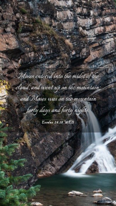 Picture 03 - Exodus 24:18 WEB Mobile Phone Wallpaper - Moses entered into the midst of the cloud, and - Mobile Bible Verse Wallpaper
