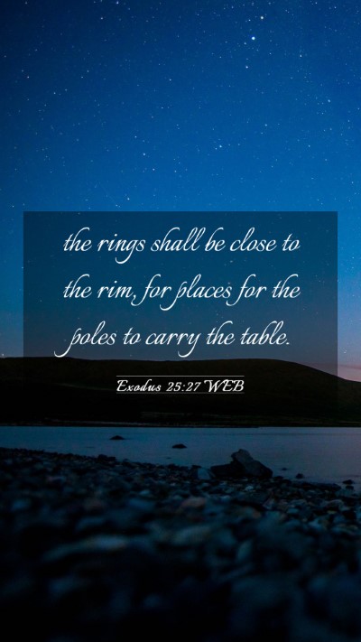 Picture 03 - Exodus 25:27 WEB Mobile Phone Wallpaper - the rings shall be close to the rim, for places - Mobile Bible Verse Wallpaper