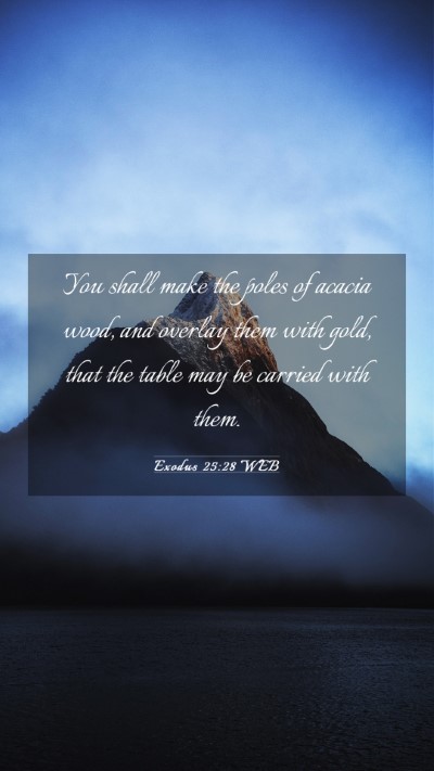 Picture 03 - Exodus 25:28 WEB Mobile Phone Wallpaper - You shall make the poles of acacia wood, and - Mobile Bible Verse Wallpaper
