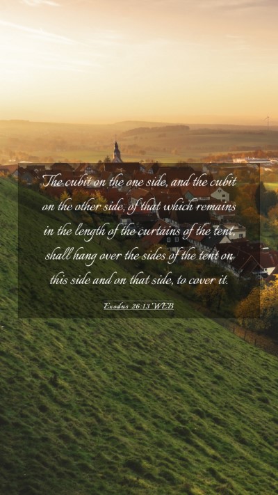 Picture 03 - Exodus 26:13 WEB Mobile Phone Wallpaper - The cubit on the one side, and the cubit on the - Mobile Bible Verse Wallpaper
