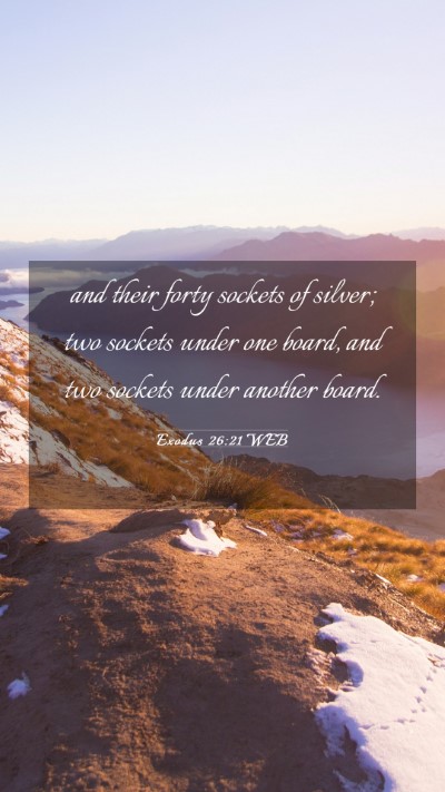 Picture 03 - Exodus 26:21 WEB Mobile Phone Wallpaper - and their forty sockets of silver; two sockets - Mobile Bible Verse Wallpaper