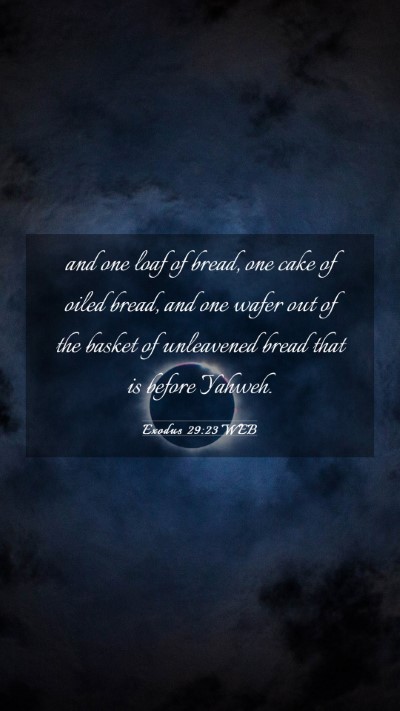 Picture 03 - Exodus 29:23 WEB Mobile Phone Wallpaper - and one loaf of bread, one cake of oiled bread, - Mobile Bible Verse Wallpaper