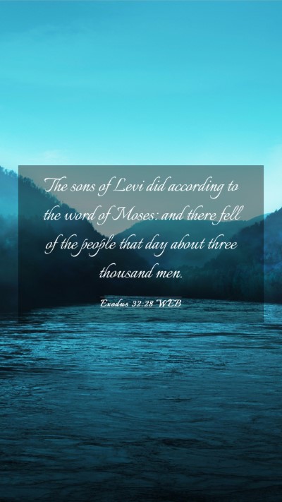 Picture 03 - Exodus 32:28 WEB Mobile Phone Wallpaper - The sons of Levi did according to the word of - Mobile Bible Verse Wallpaper