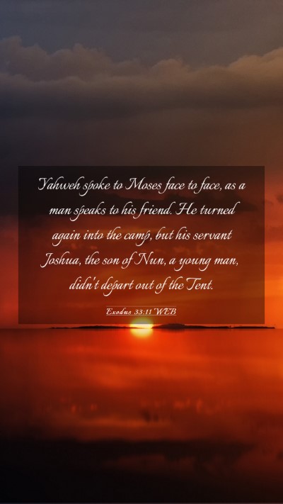 Picture 03 - Exodus 33:11 WEB Mobile Phone Wallpaper - Yahweh spoke to Moses face to face, as a man - Mobile Bible Verse Wallpaper