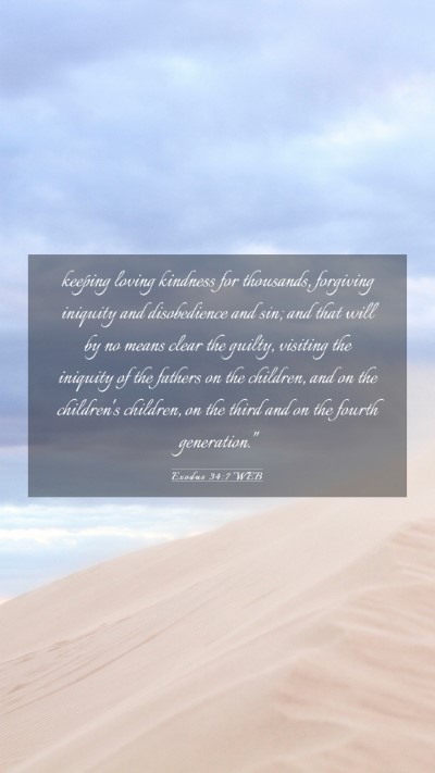Picture 03 - Exodus 34:7 WEB Mobile Phone Wallpaper - keeping loving kindness for thousands, forgiving - Mobile Bible Verse Wallpaper