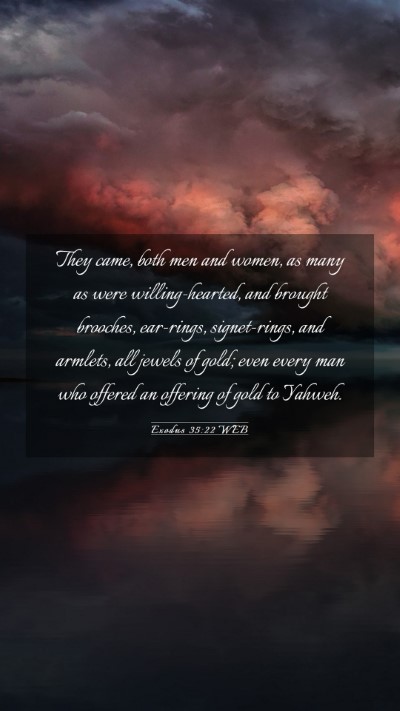 Picture 03 - Exodus 35:22 WEB Mobile Phone Wallpaper - They came, both men and women, as many as were - Mobile Bible Verse Wallpaper