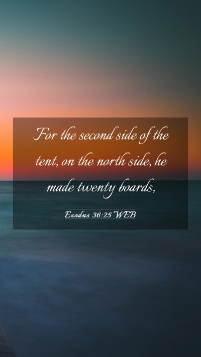 Picture 03 - Exodus 36:25 WEB Mobile Phone Wallpaper - For the second side of the tent, on the north - Mobile Bible Verse Wallpaper