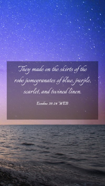 Picture 03 - Exodus 39:24 WEB Mobile Phone Wallpaper - They made on the skirts of the robe pomegranates - Mobile Bible Verse Wallpaper
