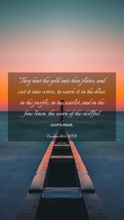 Picture 03 - Exodus 39:3 WEB Mobile Phone Wallpaper - They beat the gold into thin plates, and cut it - Mobile Bible Verse Wallpaper