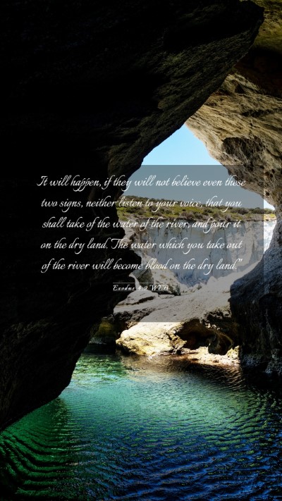 Picture 03 - Exodus 4:9 WEB Mobile Phone Wallpaper - It will happen, if they will not believe even - Mobile Bible Verse Wallpaper